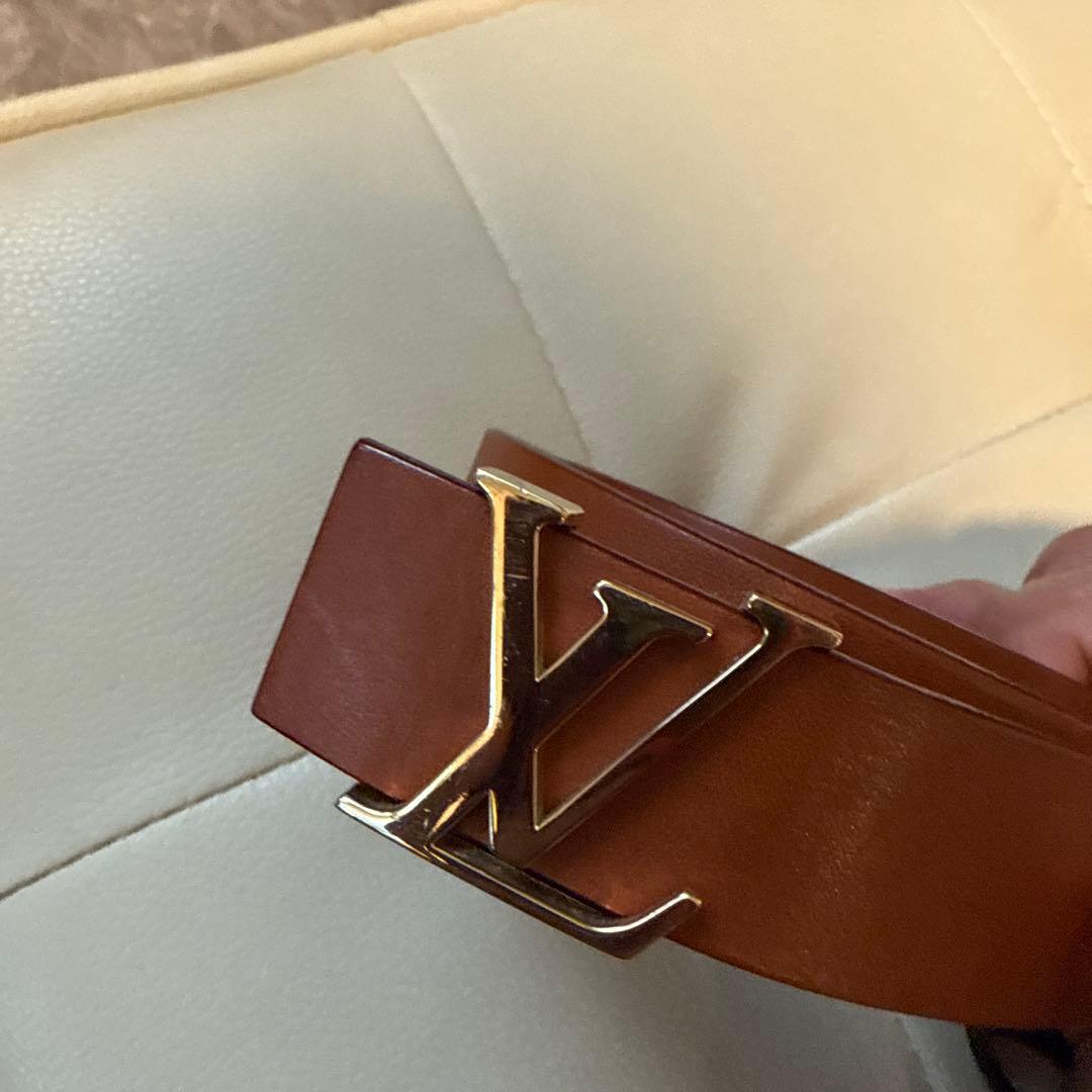 ユニセックス　Louis Vuitton ブラウンレザーベルト　ヌメ革