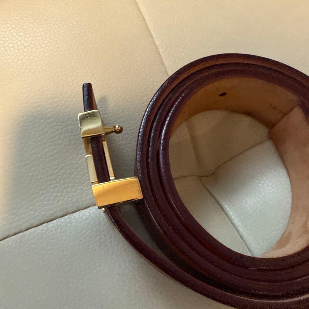 ユニセックス　Louis Vuitton ブラウンレザーベルト　ヌメ革