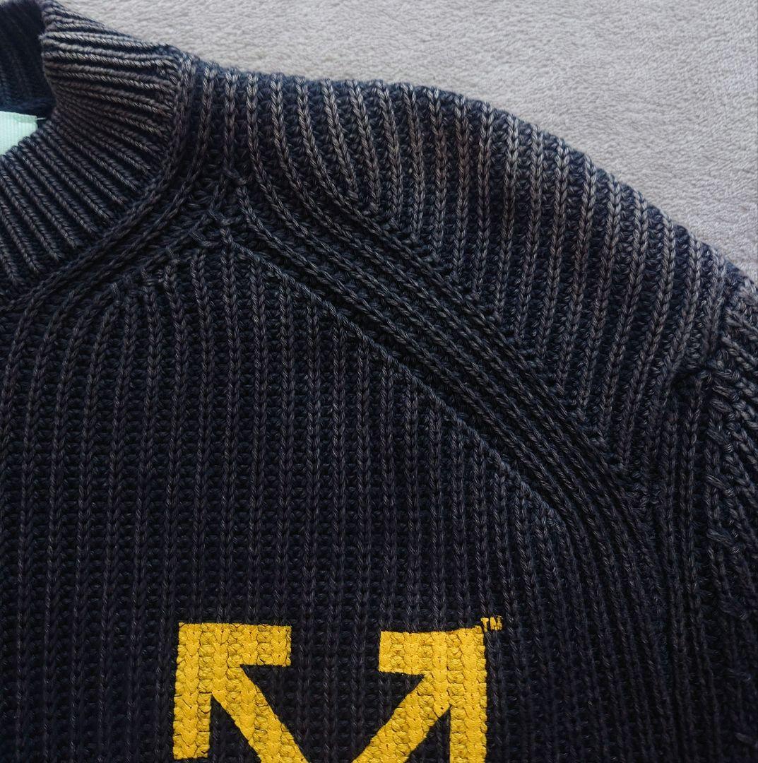 リブ編みニット セーター ダークグレー