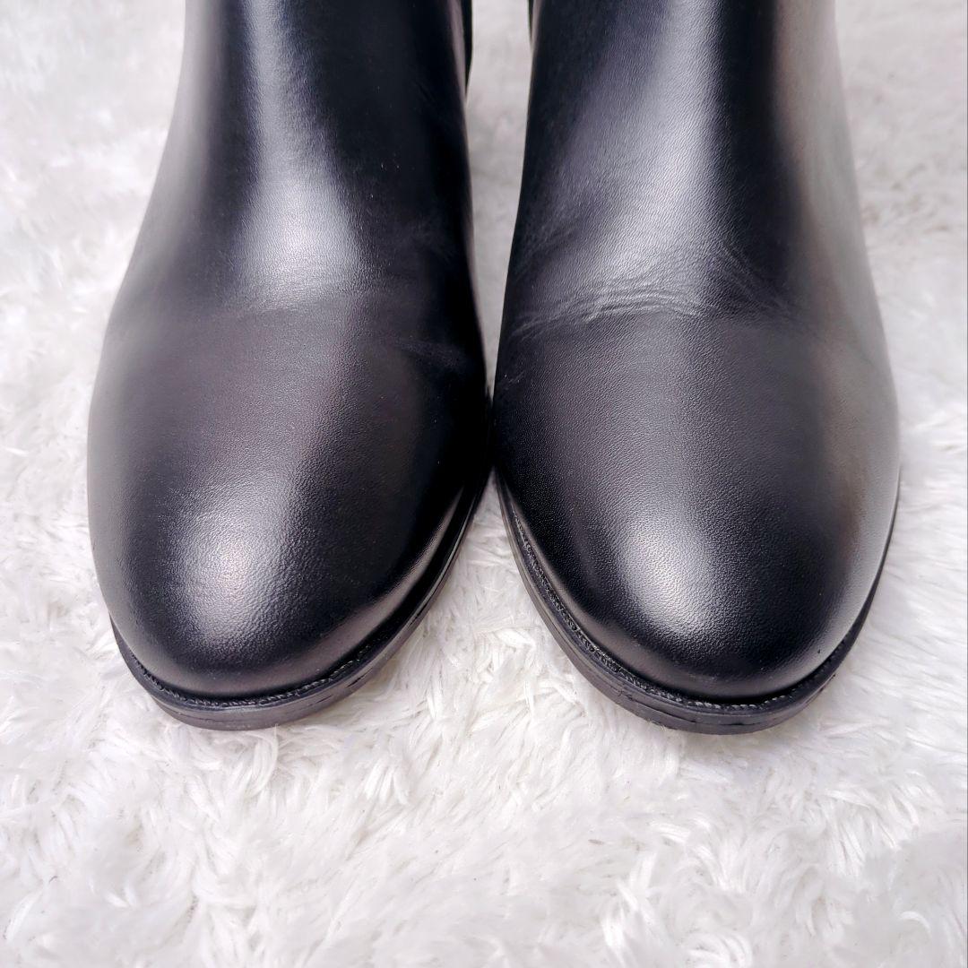 【未使用級】COACH コーチ ショートブーツ レザー ブラック シグネイチャー