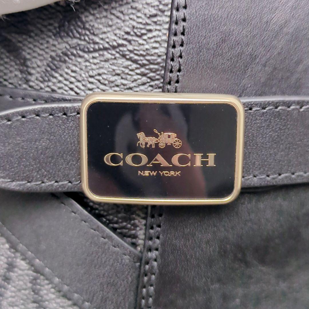 【未使用級】COACH コーチ ショートブーツ レザー ブラック シグネイチャー