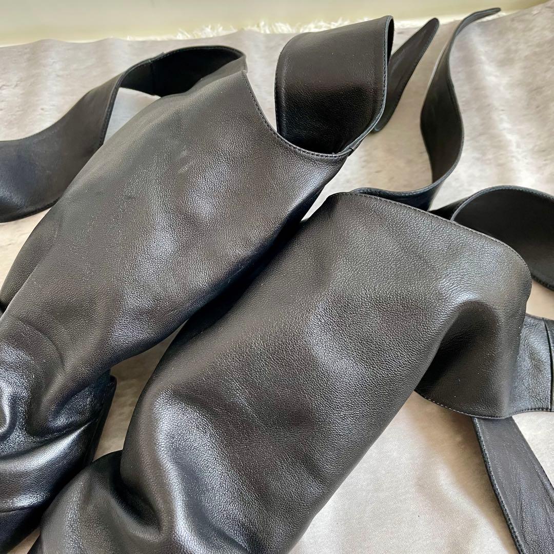 美品 セリーヌ パンプス ミュール ラムレザー ヒール 37 23.5