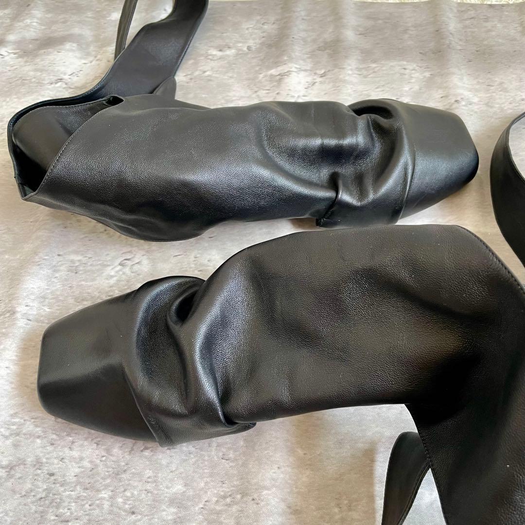 美品 セリーヌ パンプス ミュール ラムレザー ヒール 37 23.5