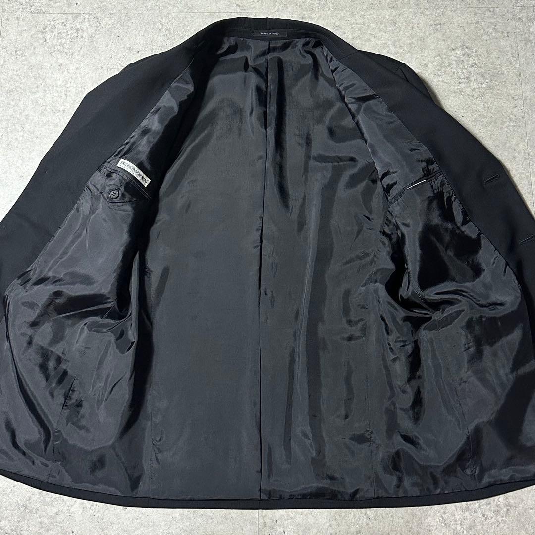 美品 90s EMPORIO ARMANI ウール セットアップ 黒 50