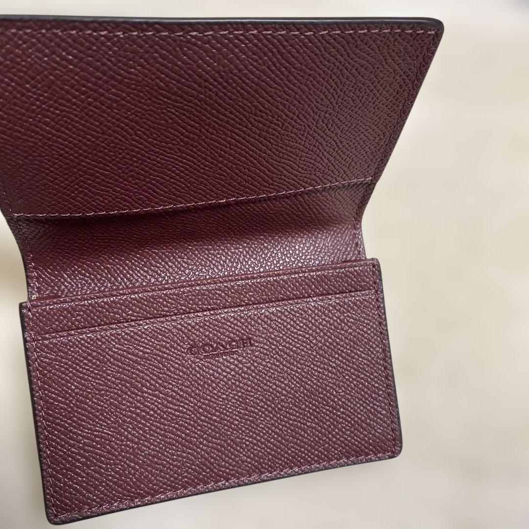 【新品未使用】COACH ビジネスカードケース 　ベージュ　レザー 名刺入れ