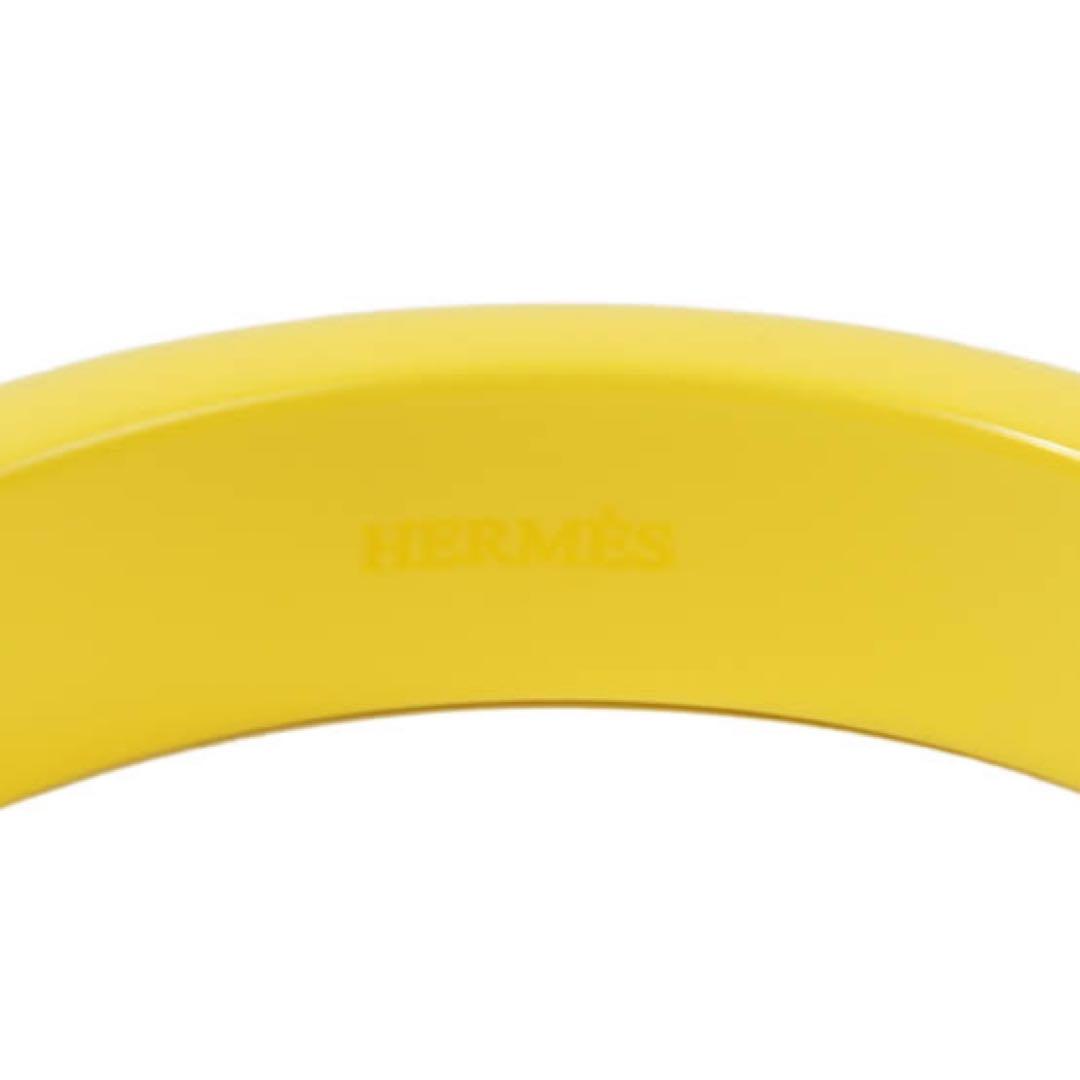 HERMÈS エルメス ウッド 木材 イエローバングル Hのロゴ入り