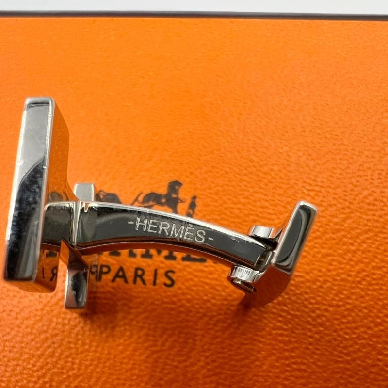 HERMES エルメス カフス スクエア H シルバー カフリンクス