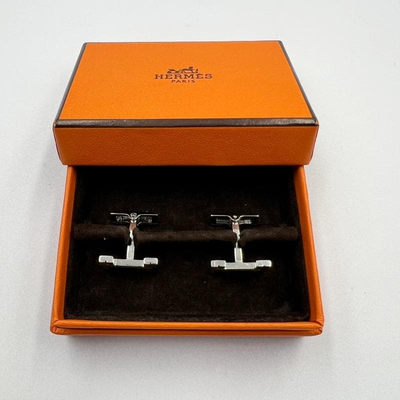 HERMES エルメス カフス スクエア H シルバー カフリンクス
