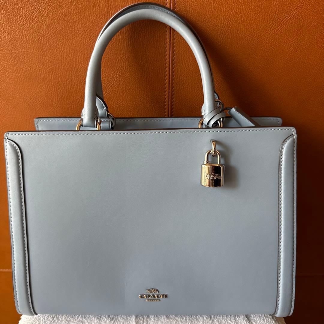 COACH ブルーハンドバッグ フォーマルバッグ
