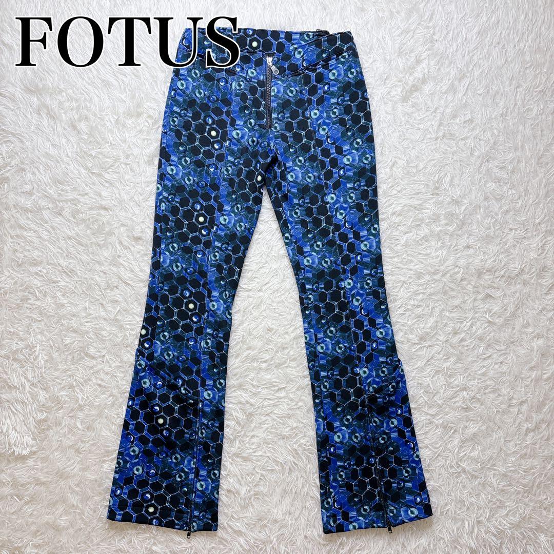 美品✨FOTUS フェトウス 細胞柄 フレアパンツ S サイバー系 y2k 総柄