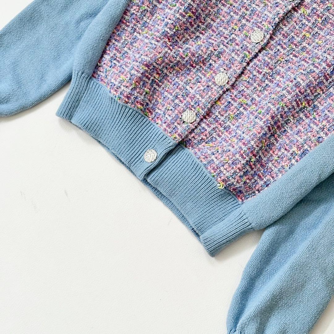 ANAYIフィルムラメツイードコンビ カーディガン 2024SS