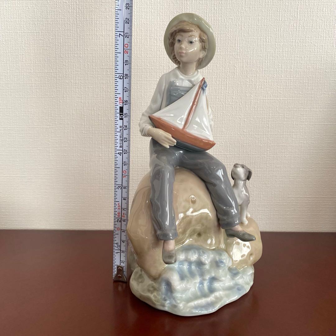 LLADRO リヤドロ 『 Sea Fever 』 ヨット 少年 犬 置物