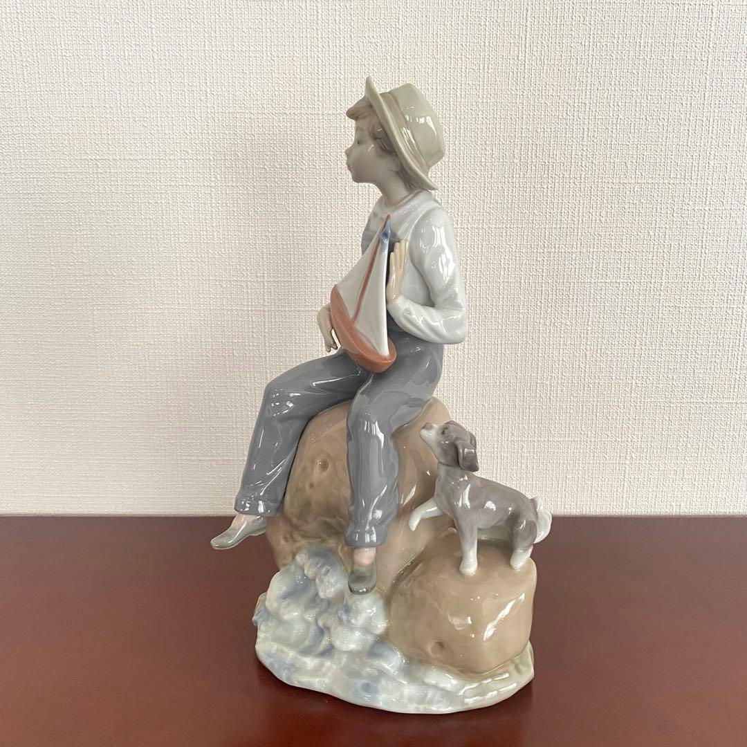 LLADRO リヤドロ 『 Sea Fever 』 ヨット 少年 犬 置物