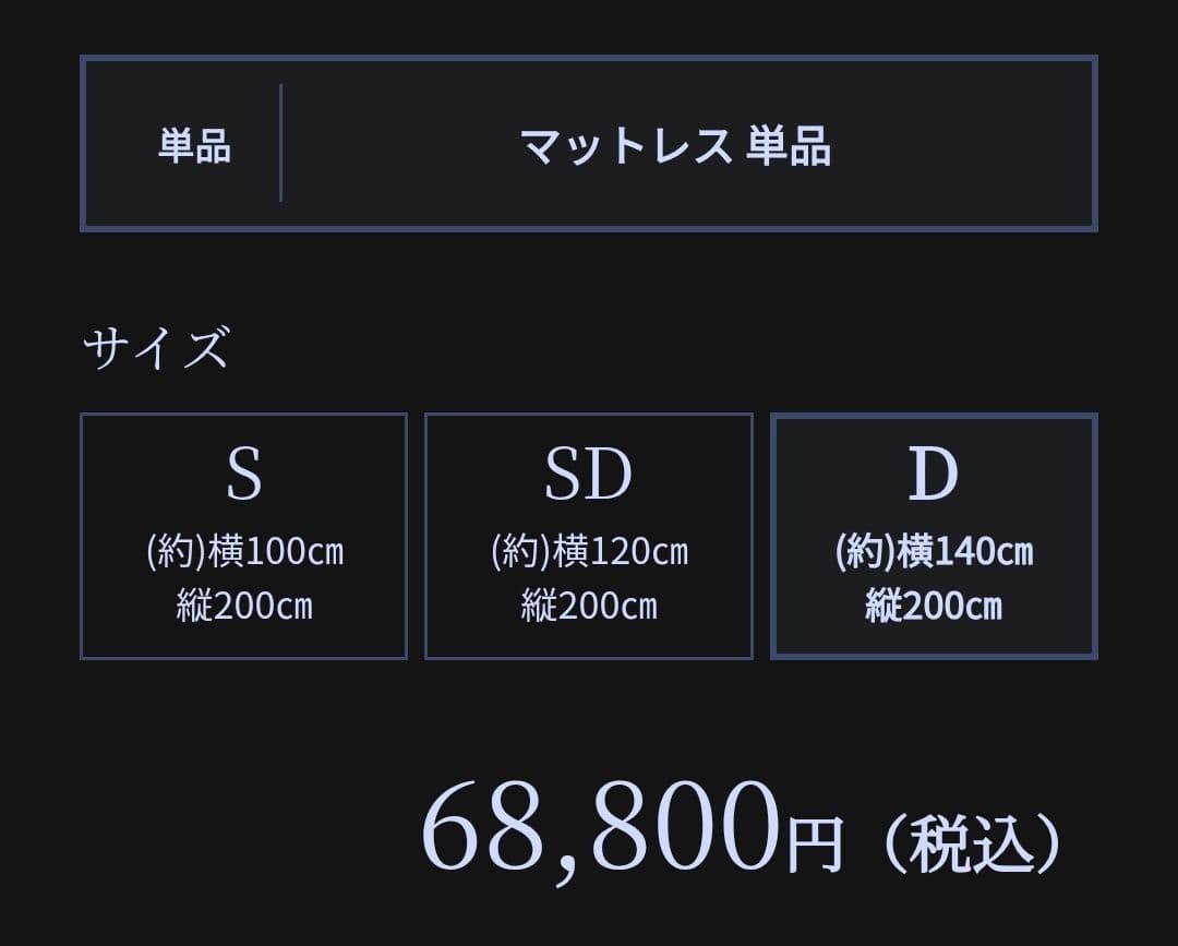 【未使用品】雲のやすらぎ プレミアムマットレス ダブル