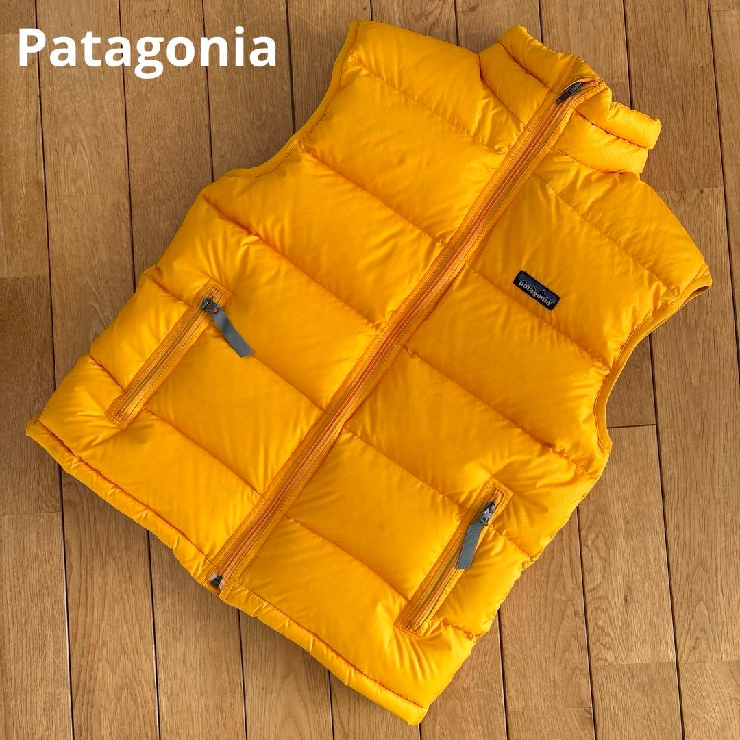 美品　patagonia ダウンベスト　ホワイトグースダウン　希少　イエロー
