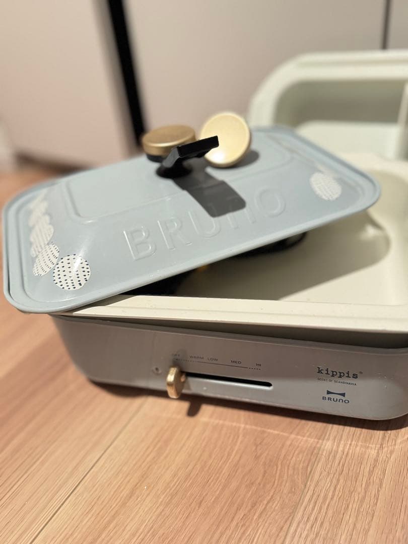 BRUNO ホットプレート ブルーグレー たこ焼きプレート、仕切り鍋付き