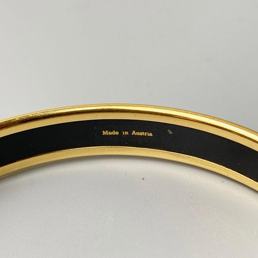 美品 HERMES エマイユ バングル PM ブレスレット ブルー 七宝焼き