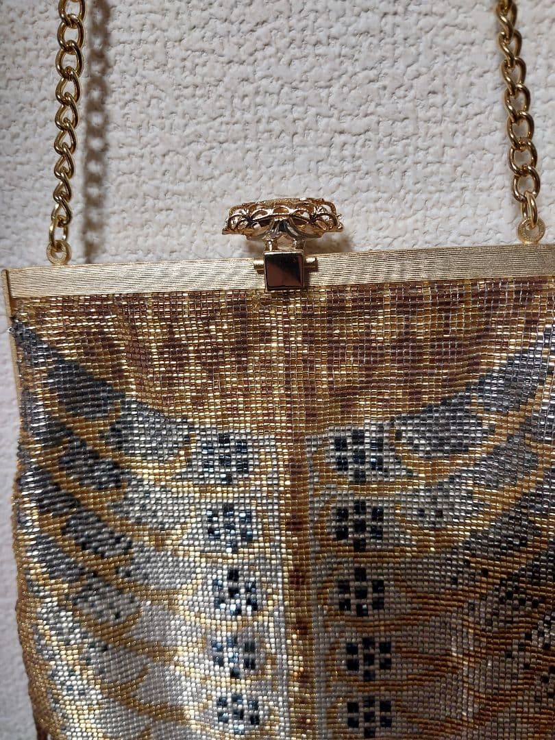 アンティーク　メタルビーズバッグ