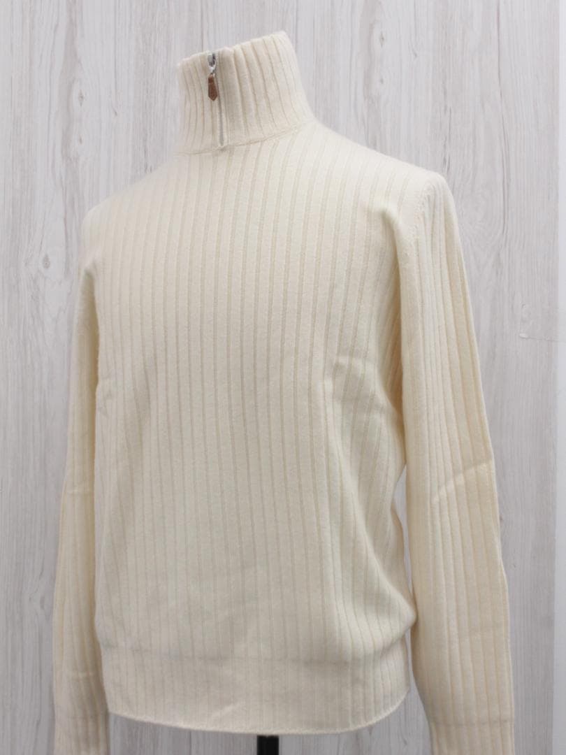 ▲専用 ブルネロクチネリ カシミヤ 100％ ジップアップセーター ホワイト系