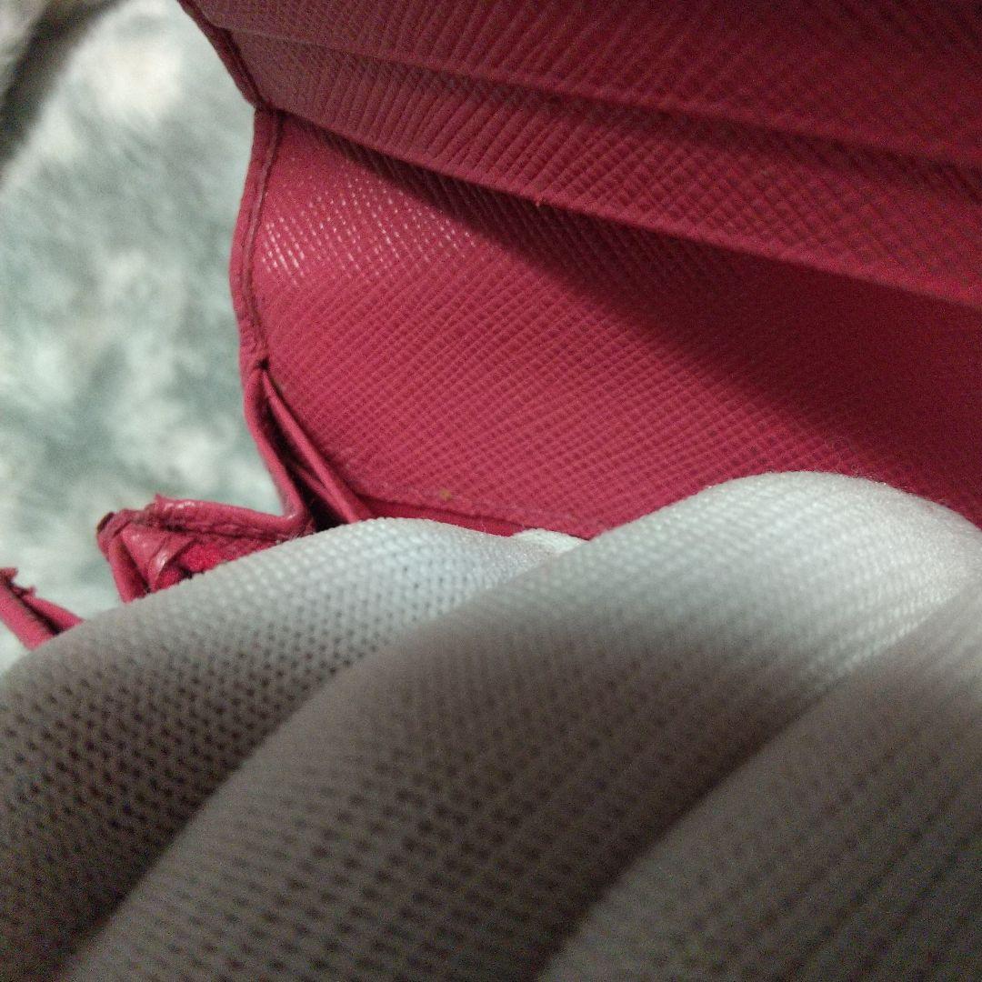 PRADA サフィアーノ三角ロゴ 長財布レッド系