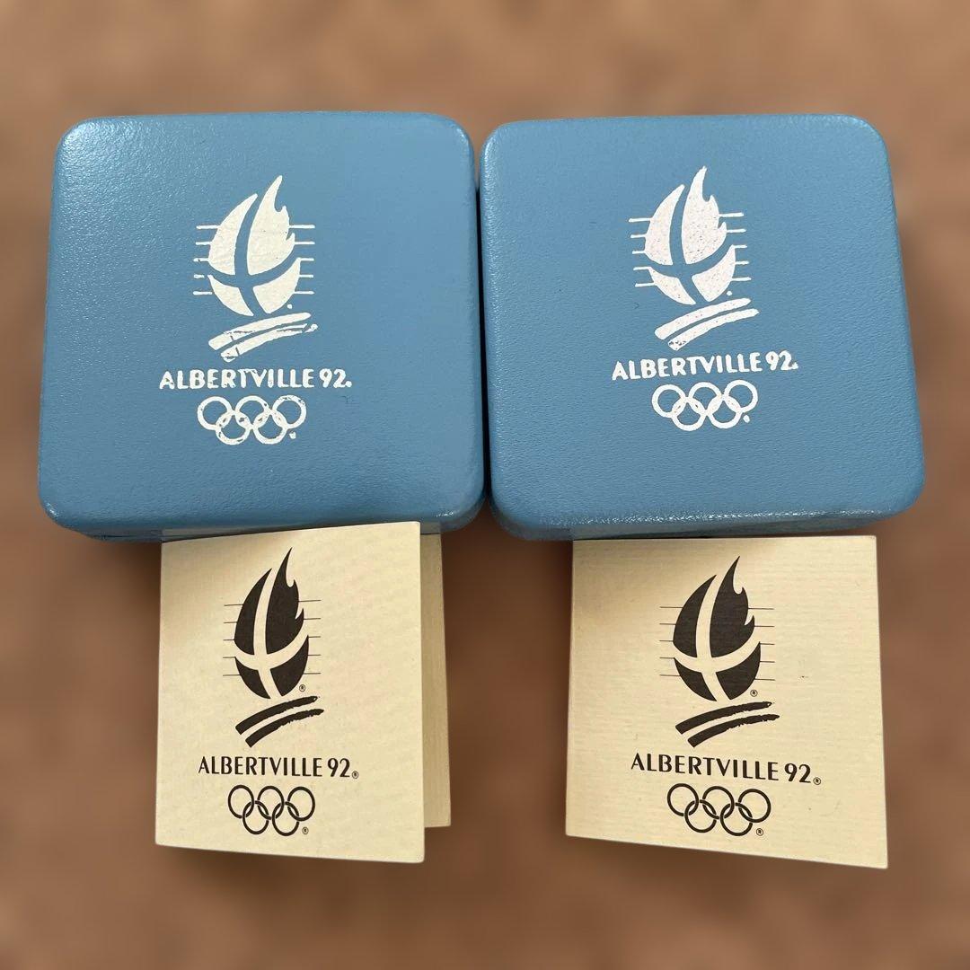 1992年アルベールビル冬季五輪記念銀貨第一次　2枚セット　ケース・説明書付