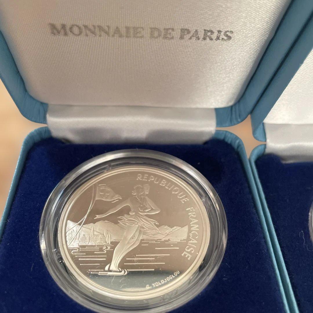 1992年アルベールビル冬季五輪記念銀貨第一次　2枚セット　ケース・説明書付