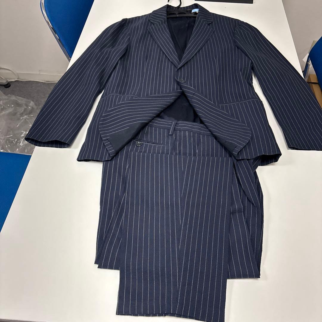 GIORGIO ARMANI ネイビー ストライプ ビジネススーツ セット48R