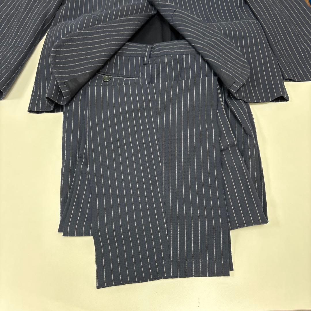 GIORGIO ARMANI ネイビー ストライプ ビジネススーツ セット48R