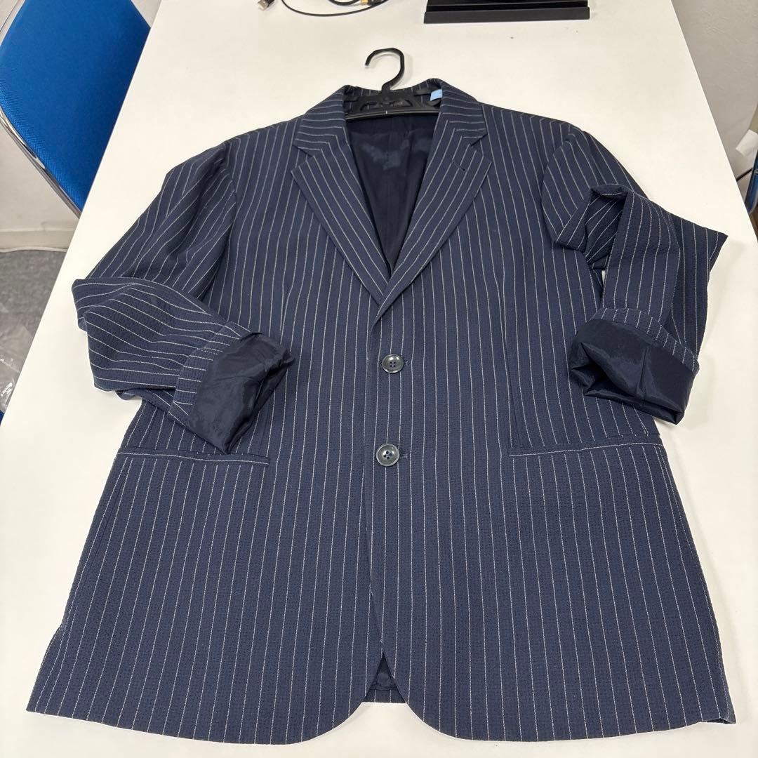 GIORGIO ARMANI ネイビー ストライプ ビジネススーツ セット48R