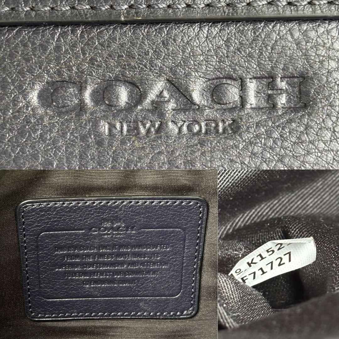 【激レア 良品】コーチ　レザーショルダーバッグ　ヘリテージ　クロスボディ　紺色