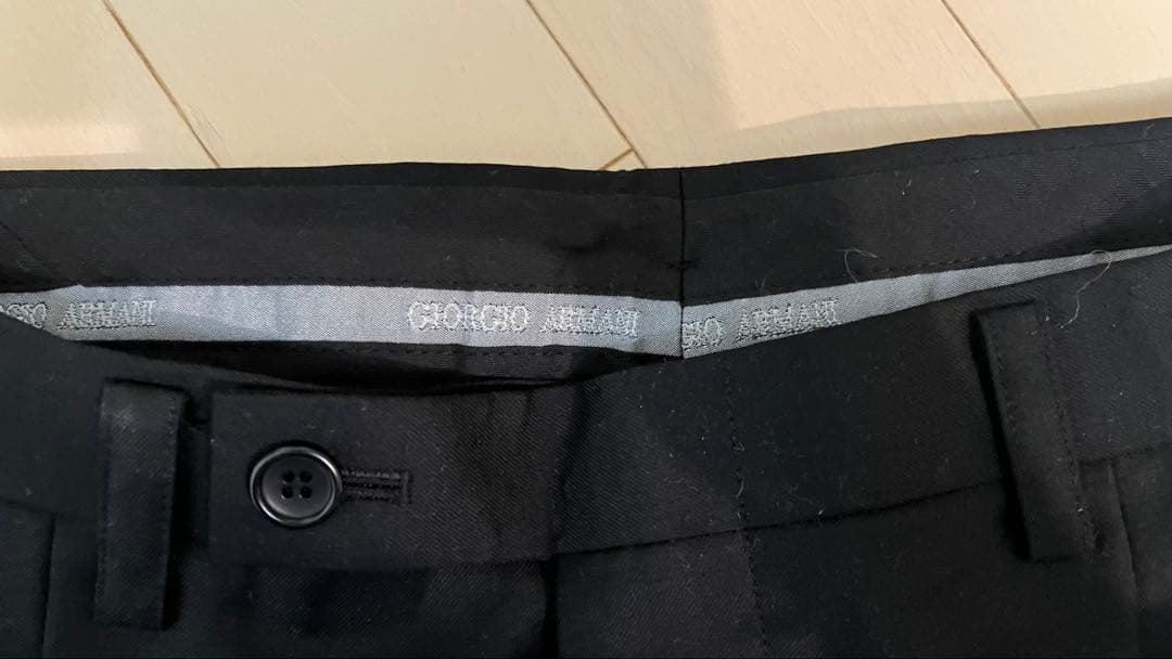 パンツ GIORGIO ARMANI black wide slacks