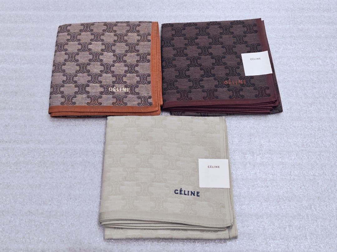 CELINE セリーヌ ハンカチ メンズ レディース ロゴ 大判 ユニセックス
