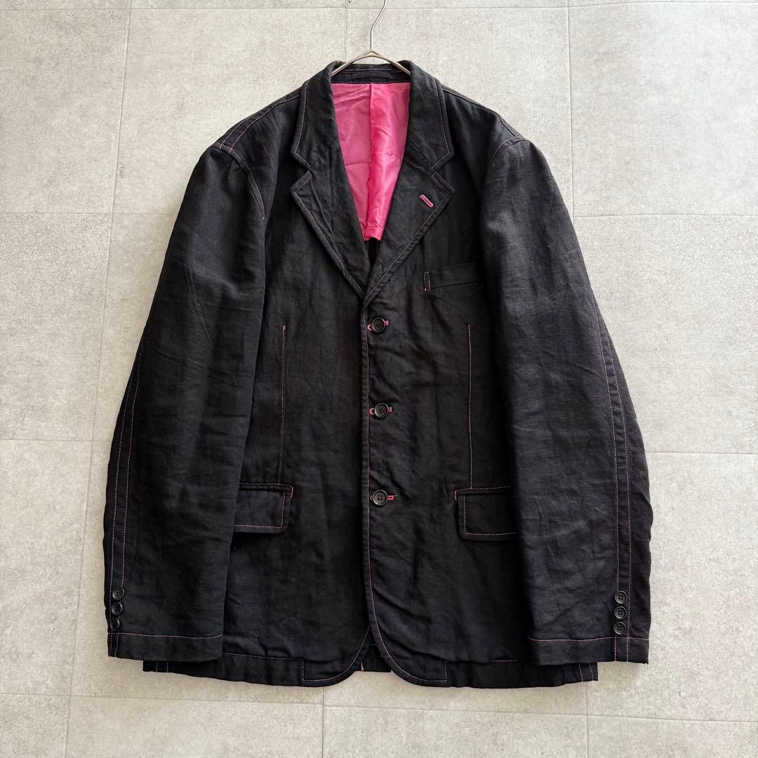 コムデギャルソンオム　テーラードジャケット　リネン100%　AD2005　黒