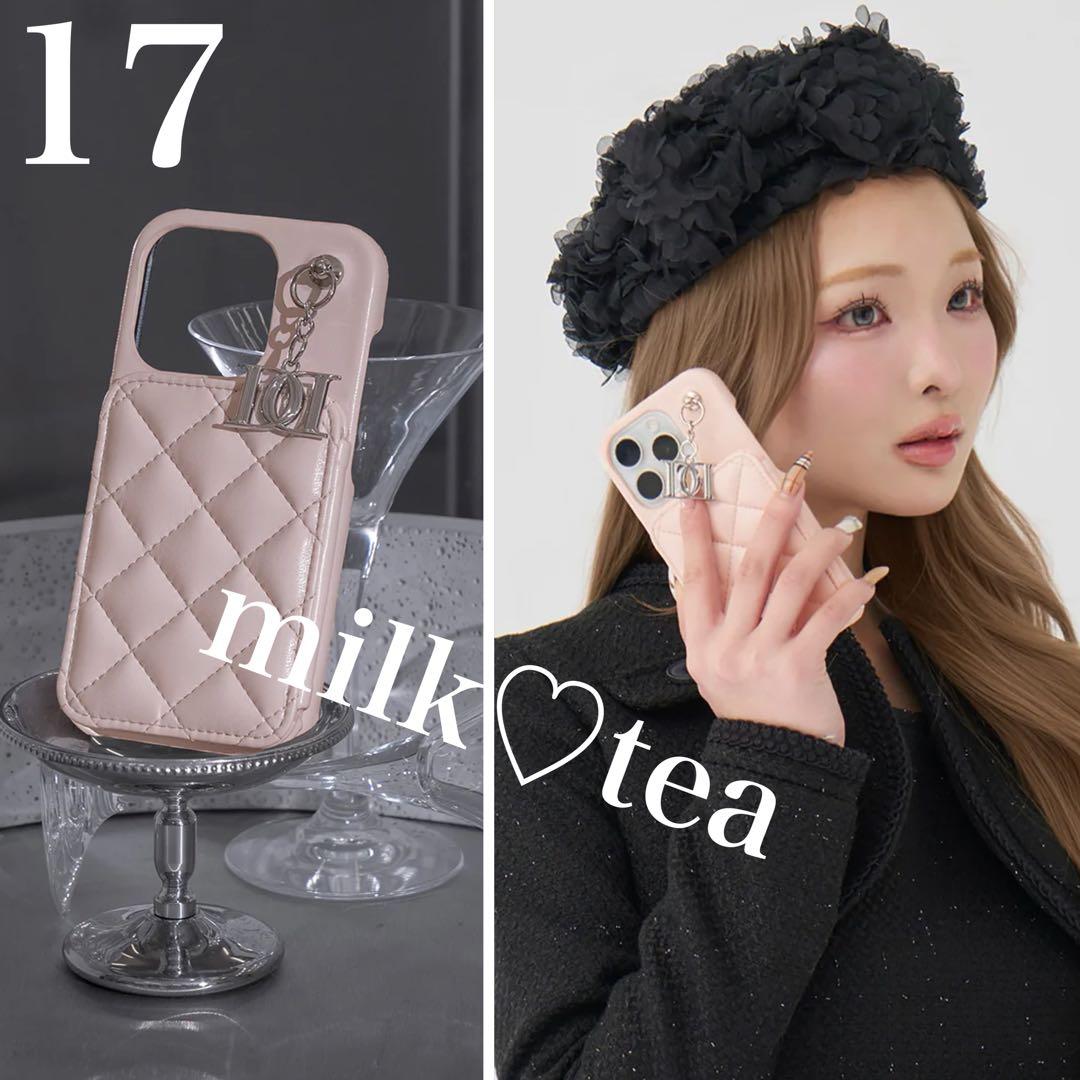 キルティングミラーDDチャームiPhoneケース iPhone17 ピンク 17