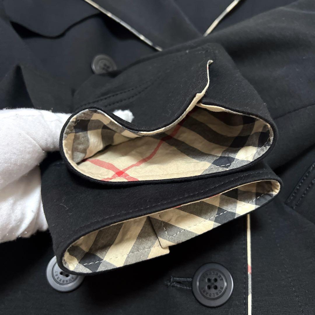 《美品》バーバリー フォーマル ジャケット ブレザー 黒 150 ノバチェック