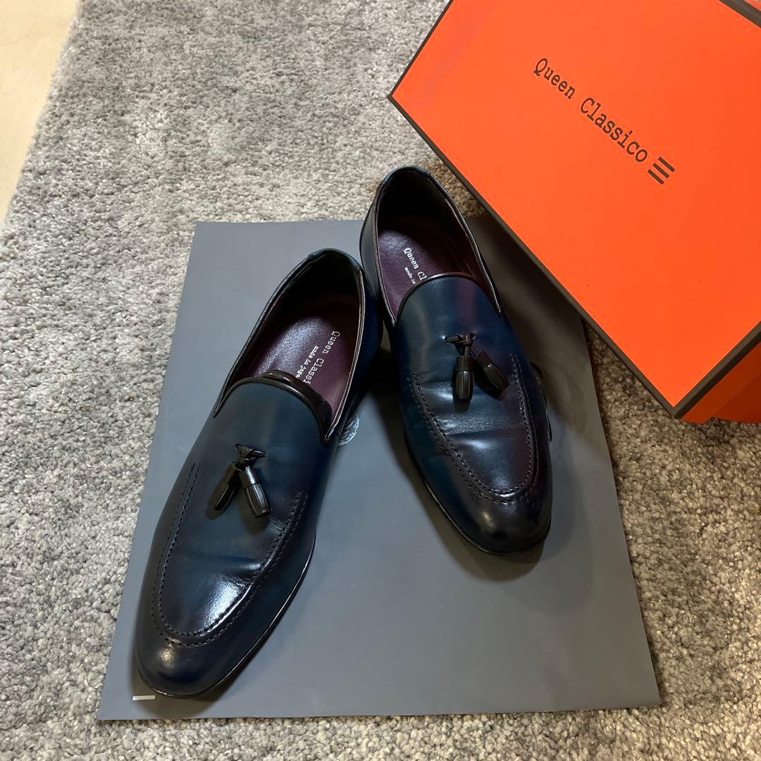 Queen Classico 紺色ビジネスシューズ40