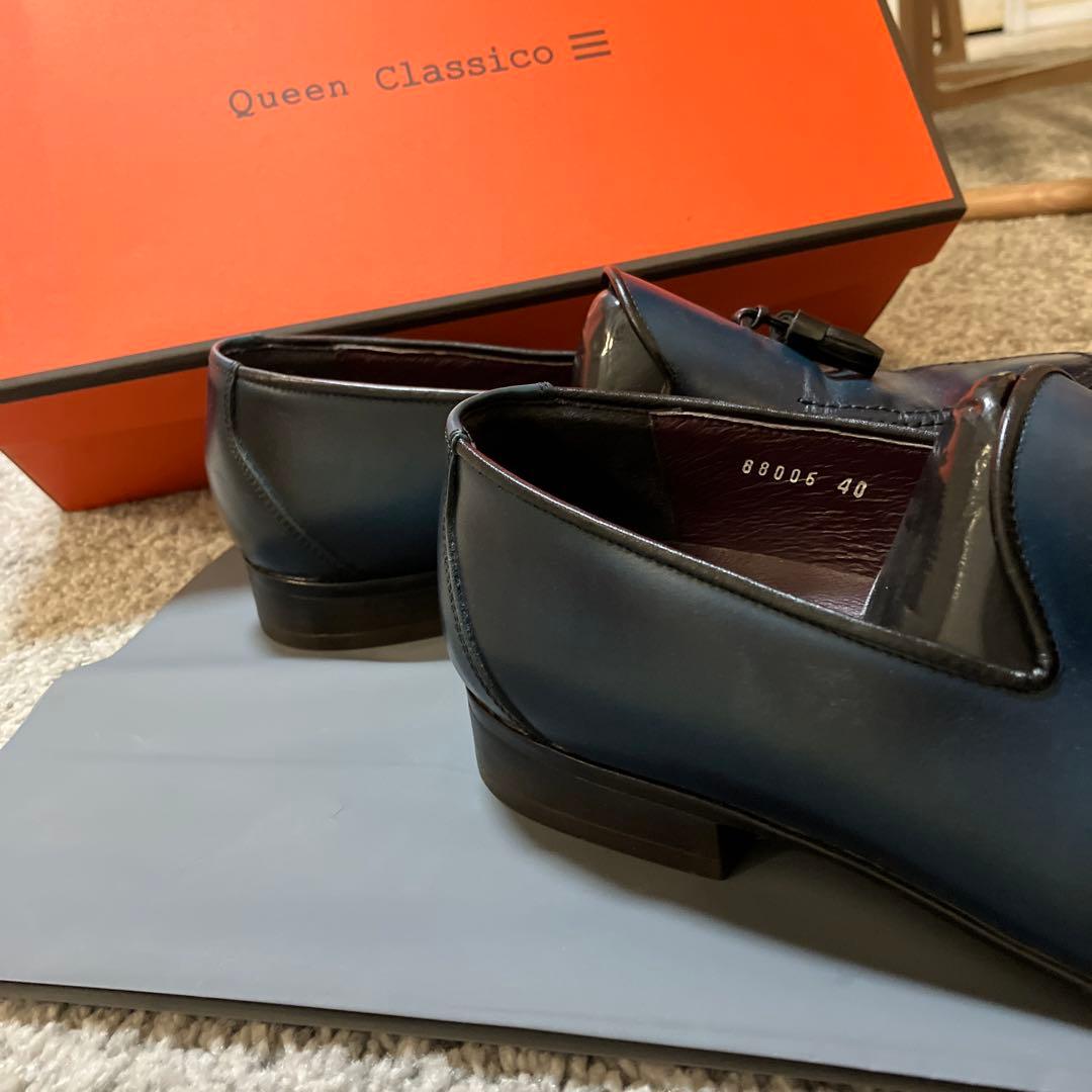 Queen Classico 紺色ビジネスシューズ40
