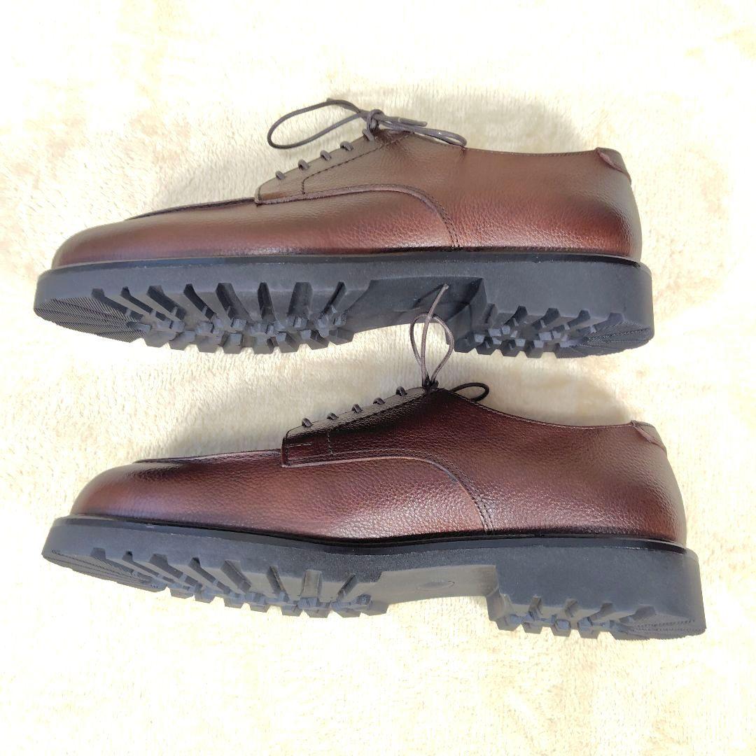 未使用級 B:MING by BEAMS Uチップ シューズ　ビジネス ブラウン
