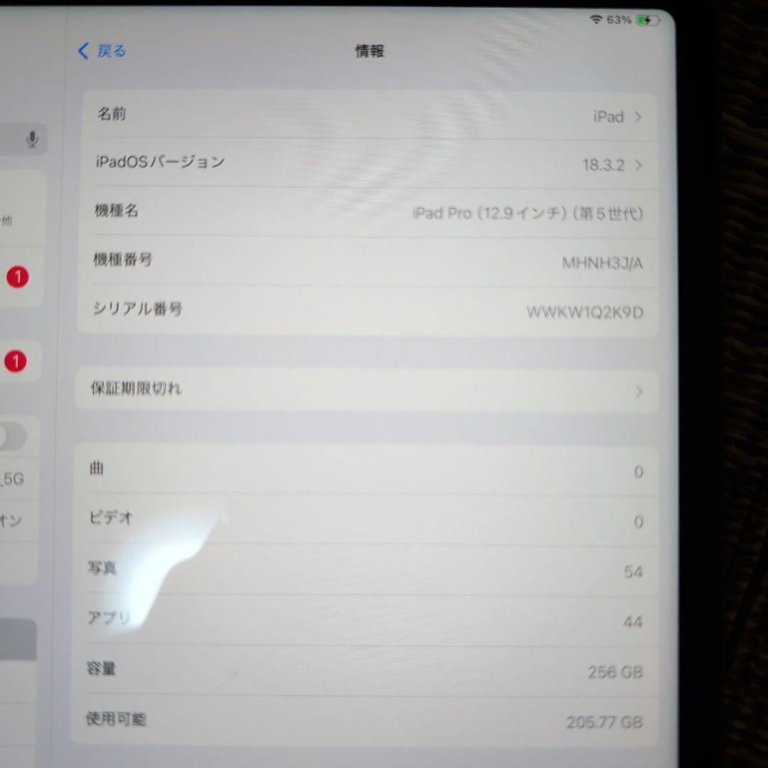 iPad Pro 12.9インチ第5世代Wi-Fi 256GB スペースグレー