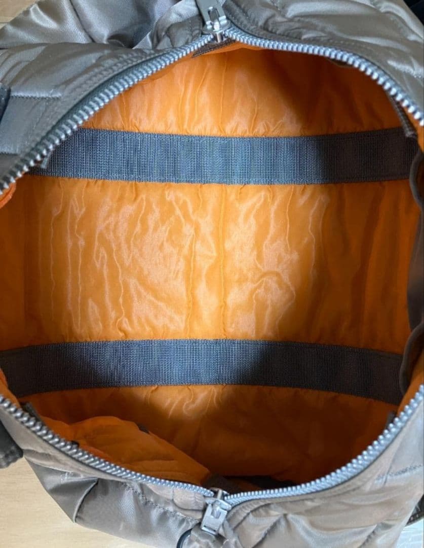 【値引】PORTER タンカー シルバーグレードラムバッグ ストラップ付