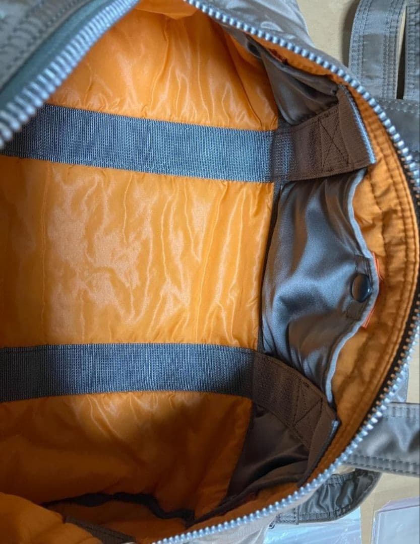 【値引】PORTER タンカー シルバーグレードラムバッグ ストラップ付