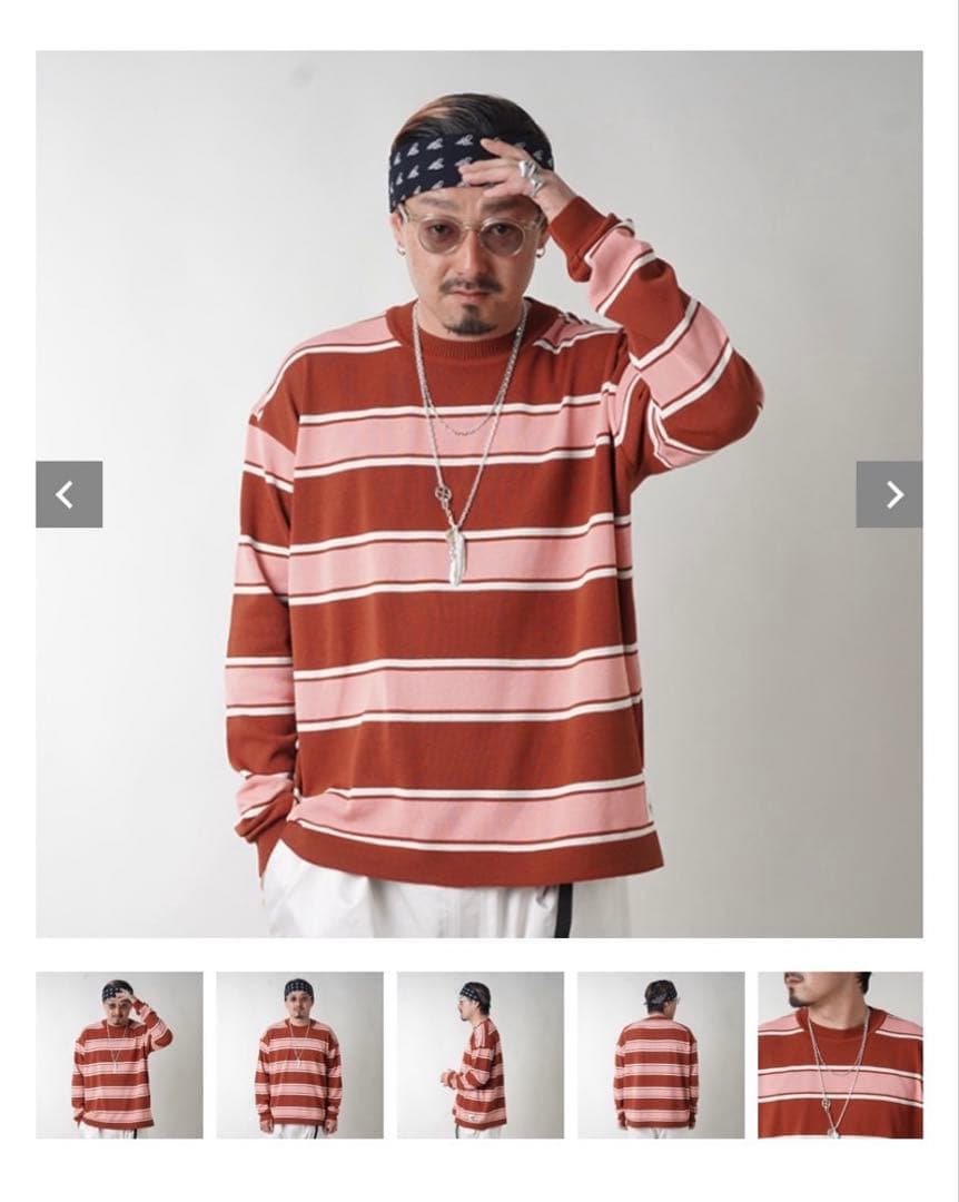 トップス NASTOYS/border crew neck L/S knit