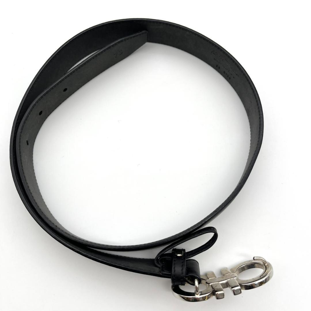 フェラガモ ベルト レディース ダブルガンチーニ レザー 本革 ブラック