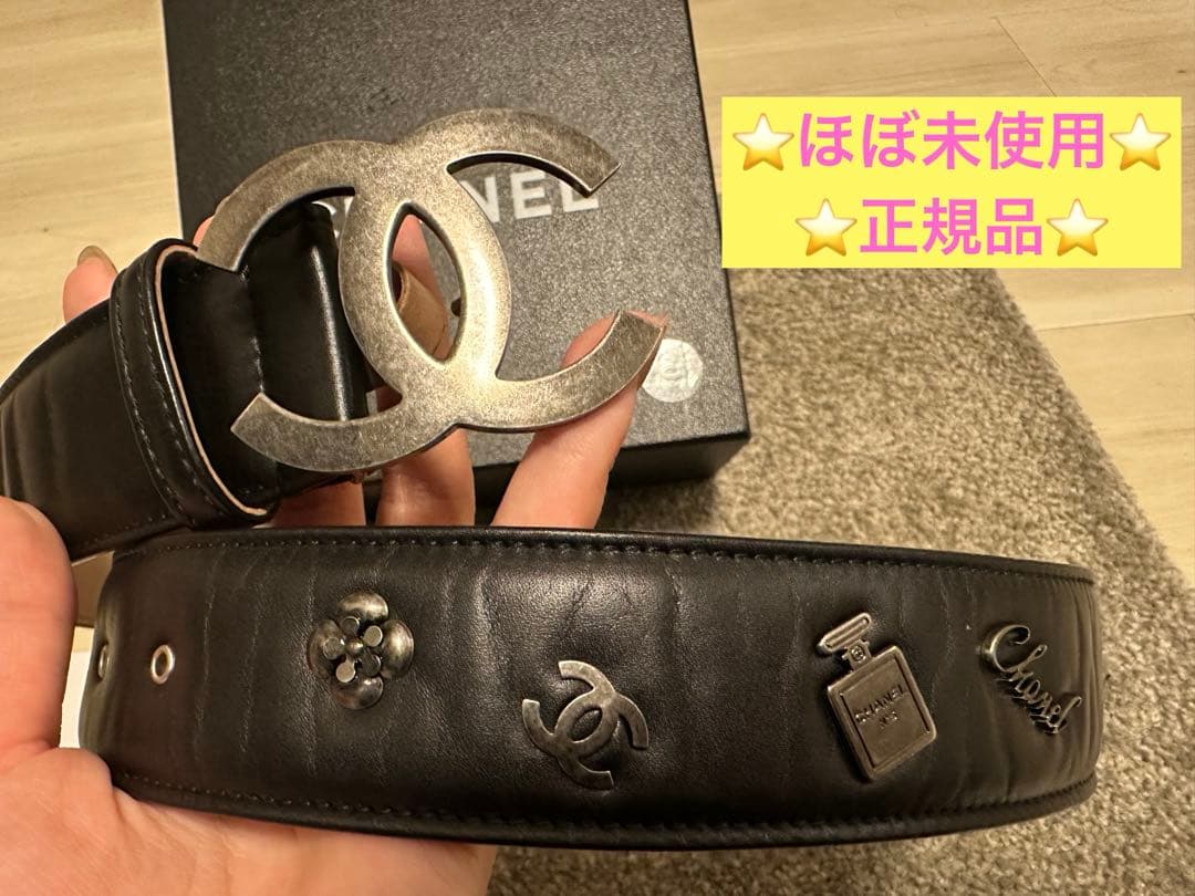 【ほぼ未使用】シャネル ココマーク ベルト カメリア NO.5香水瓶 85/34