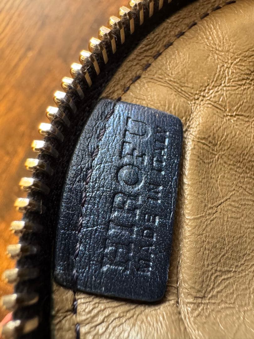 HIROFU オールレザー 円形 ケース ブルー ほぼ未使用