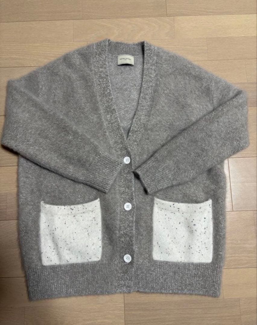 UNITED ARROWSフォックスカシミヤ スパンコール ミドル カーディガン