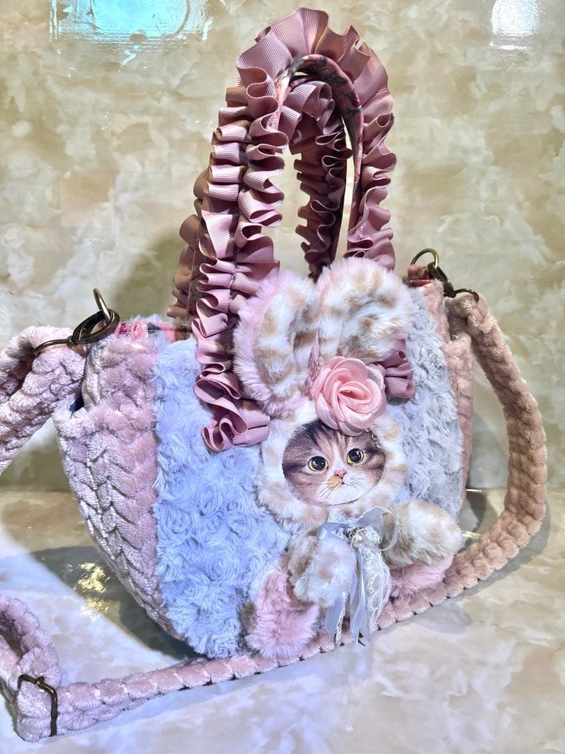 あ*き様 コヤンイサムチョン　ショルダー付きサイドポケットファーバッグ　サバ猫ち