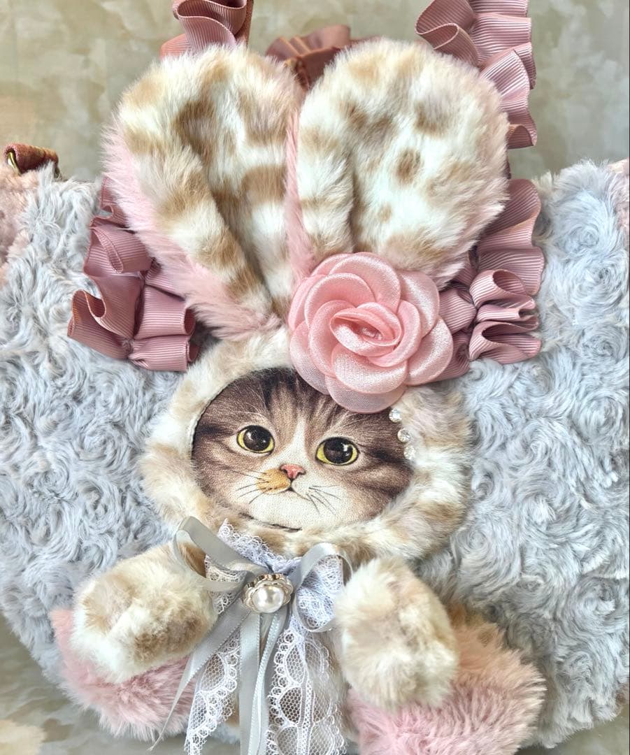 あ*き様 コヤンイサムチョン　ショルダー付きサイドポケットファーバッグ　サバ猫ち