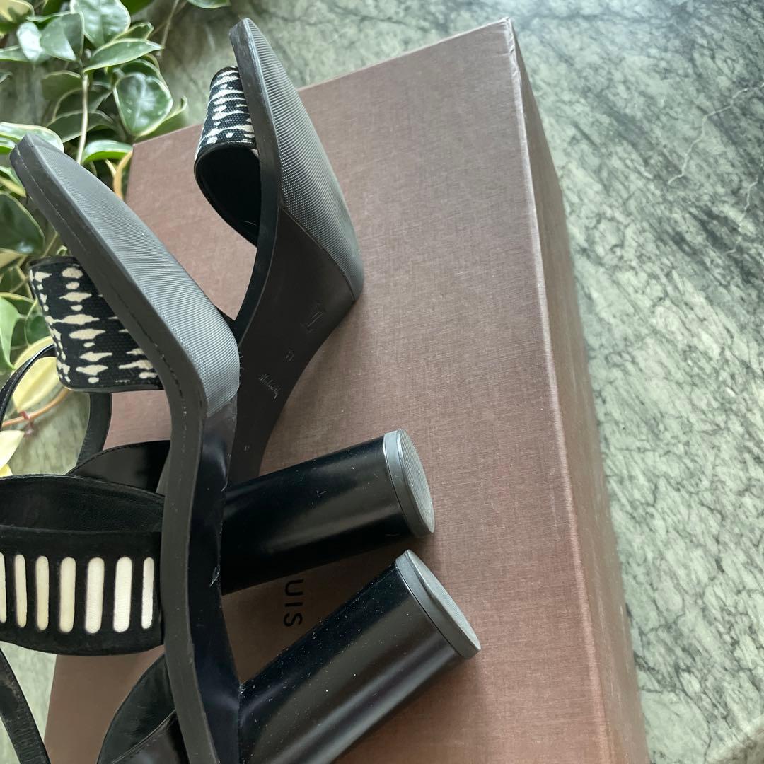 LOUIS VUITTON ヒール サンダル 39 LV ビジュー 保存袋 箱
