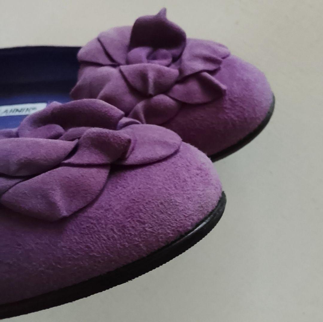 マノロブラニク スウェード パンプス バレエシューズ フラットシューズ